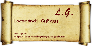 Locsmándi György névjegykártya