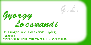 gyorgy locsmandi business card